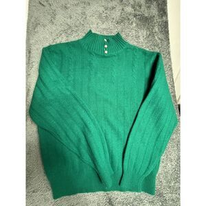 Vintage Robert Scott Ltd Lambs Wool And Angoria‎ Sweater Green Size Medium